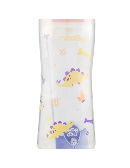 neobaby biberon in plastica collo largo - 250ml - 2m+ - dino arancione: tuttocasashop.live: igiene e cura della persona