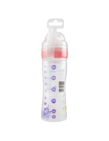 neobaby biberon in plastica collo largo - 250ml - 2m+ - dino rosa: tuttocasashop.live: igiene e cura della persona
