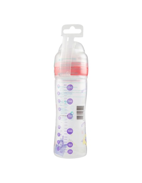 neobaby biberon in plastica collo largo - 250ml - 2m+ - dino rosa: tuttocasashop.live: igiene e cura della persona
