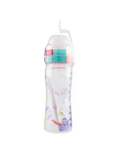 neobaby biberon in plastica collo largo - 250ml - 2m+ - dino rosa: tuttocasashop.live: igiene e cura della persona