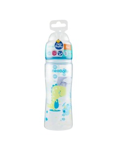 neobaby biberon in plastica collo largo - 330ml - 4m+ - dino blu: tuttocasashop.live: igiene e cura della persona
