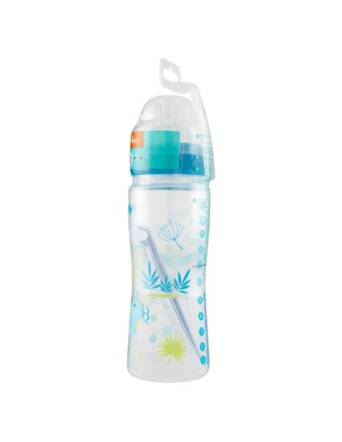 neobaby biberon in plastica collo largo - 330ml - 4m+ - dino blu: tuttocasashop.live: igiene e cura della persona