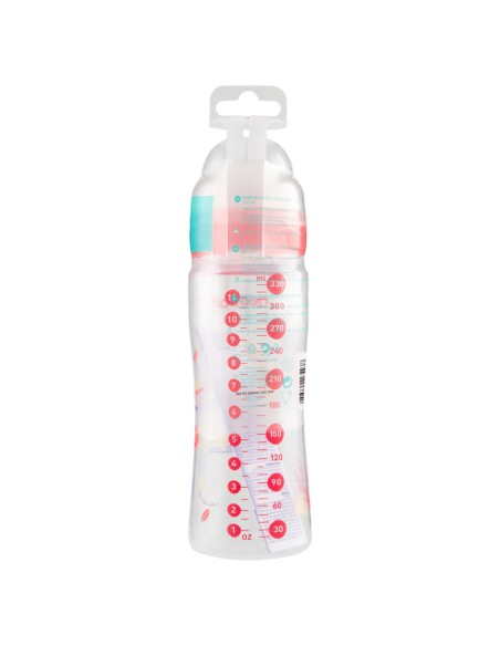 neobaby biberon in plastica collo largo - 330ml - 4m+ - dino rosa: tuttocasashop.live: igiene e cura della persona
