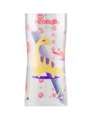 neobaby biberon in plastica collo largo - 330ml - 4m+ - dino rosa: tuttocasashop.live: igiene e cura della persona