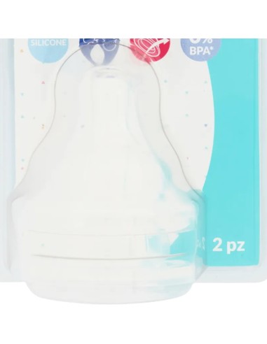 neobaby 2 tettarelle in silicone per biberon - 1 foro - flusso lento - 0m+: tuttocasashop.live: igiene e cura della persona