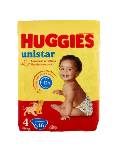 huggies unistar - 16 pannolini taglia 4 maxi 7-18 kg: tuttocasashop.live: igiene e cura della persona