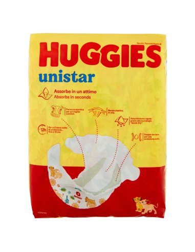 huggies unistar - 16 pannolini taglia 4 maxi 7-18 kg: tuttocasashop.live: igiene e cura della persona