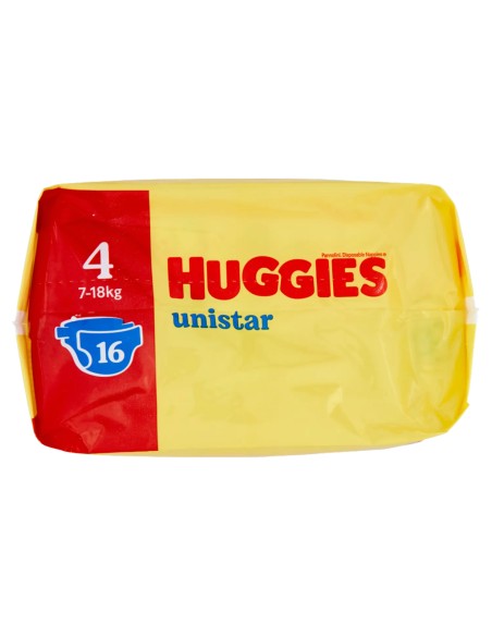 huggies unistar - 16 pannolini taglia 4 maxi 7-18 kg: tuttocasashop.live: igiene e cura della persona