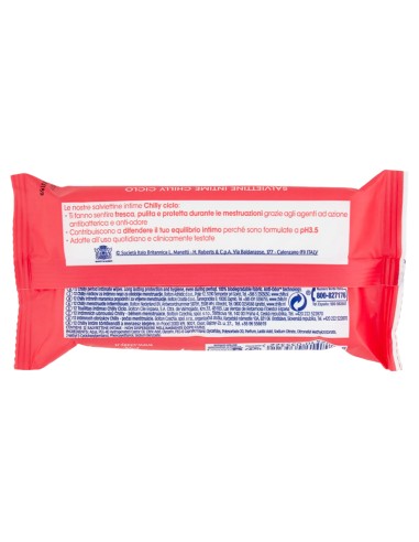 chilly salviettine intime imbevute 15pz - ciclo: tuttocasashop.live: igiene e cura della persona
