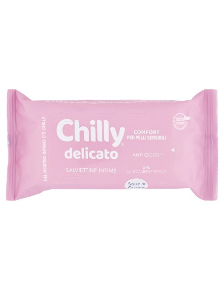 chilly salviettine intime imbevute 15pz - delicate: tuttocasashop.live: igiene e cura della persona