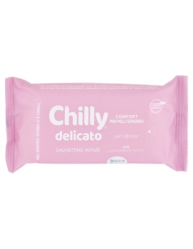 chilly salviettine intime imbevute 15pz - delicate: tuttocasashop.live: igiene e cura della persona