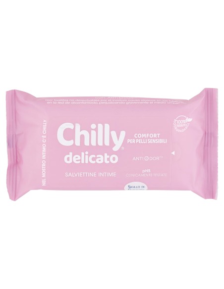 chilly salviettine intime imbevute 15pz - delicate: tuttocasashop.live: igiene e cura della persona