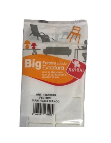 12 feltrini quadrati grandi - 40x40mm - bianchi - autoadesivi: tuttocasashop.live: altro - bazar