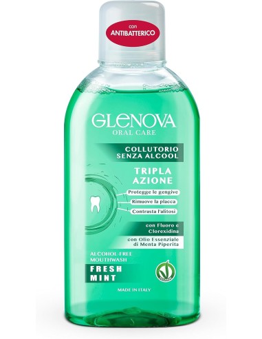 glenova collutorio per igiene orale - 400ml - fresh mint - con antibatterico: tuttocasashop.live: igiene e cura della persona