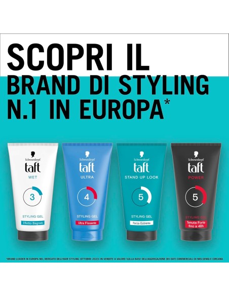 taft styling gel fissante per capelli - 150ml - stand up look forza estrema: tuttocasashop.live: igiene e cura della persona