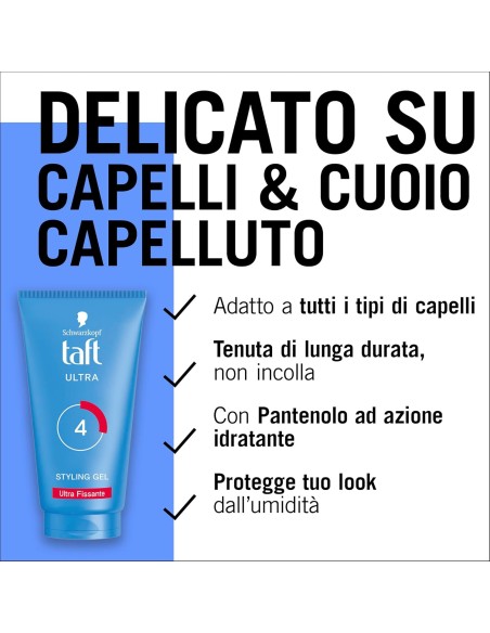 taft styling gel fissante per capelli - 150ml - ultra - ultra fissante: tuttocasashop.live: igiene e cura della persona