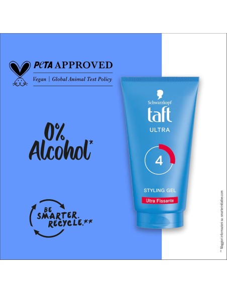 taft styling gel fissante per capelli - 150ml - ultra - ultra fissante: tuttocasashop.live: igiene e cura della persona