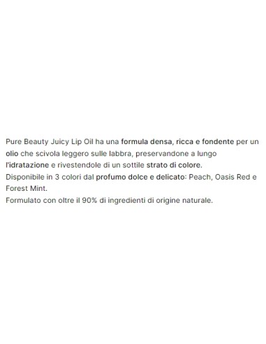 astra pure beauty juicy lip oil - olio labbra idratante - 01 peach: tuttocasashop.live: igiene e cura della persona