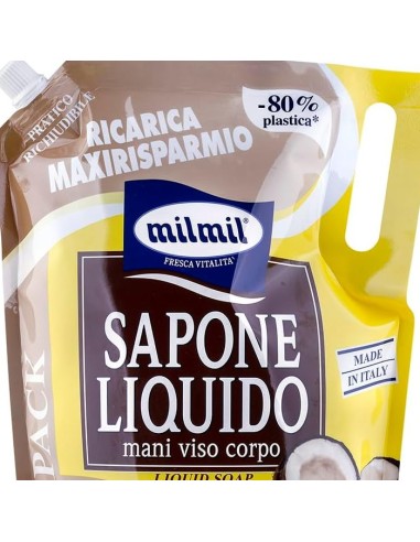 mil mil sapone liquido - ecoricarica - 2 litri - cocco: tuttocasashop.live: igiene e cura della persona
