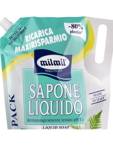 mil mil sapone liquido - ecoricarica - 2 litri - muschio bianco: tuttocasashop.live: igiene e cura della persona