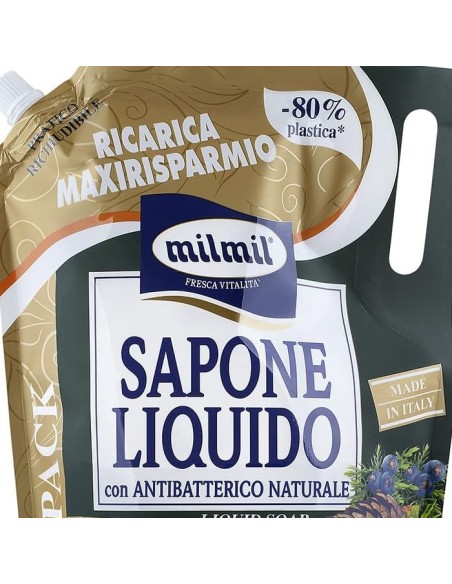 mil mil sapone liquido - ecoricarica - 2 litri - pino: tuttocasashop.live: igiene e cura della persona