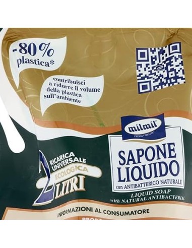 mil mil sapone liquido - ecoricarica - 2 litri - pino: tuttocasashop.live: igiene e cura della persona