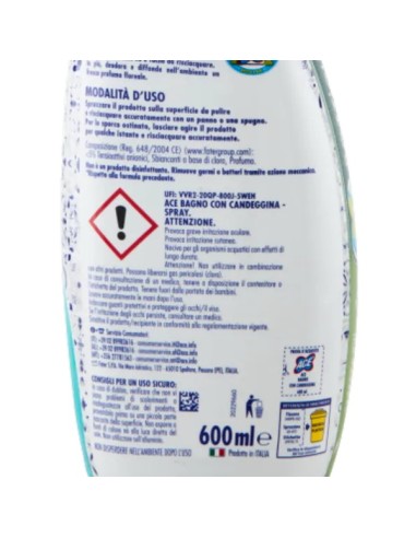 ace detergente spray - 600ml - bagno con candeggina: tuttocasashop.live: pulizia e cura della casa