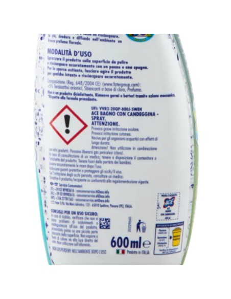 ace detergente spray - 600ml - bagno con candeggina: tuttocasashop.live: pulizia e cura della casa