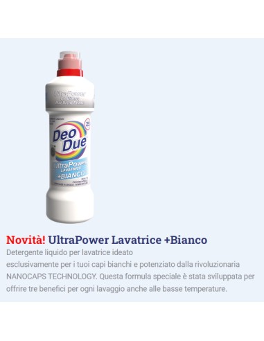 deo due ultra power lavatrice +bianco 25 lavaggi 1 litro - detersivo liquido: tuttocasashop.live: prodotti per bucato e tessuti