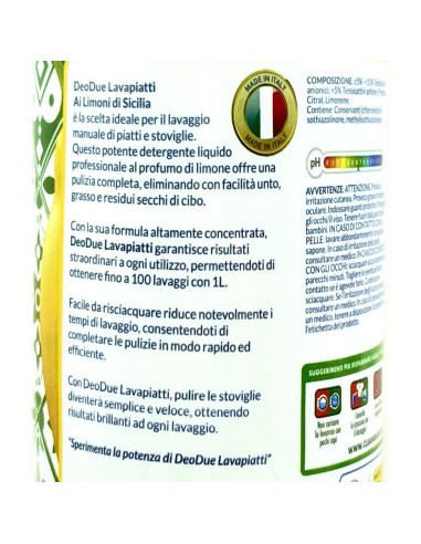 deo due piatti & stoviglie - xxl - 1 litro - al limone: tuttocasashop.live: pulizia e cura della casa