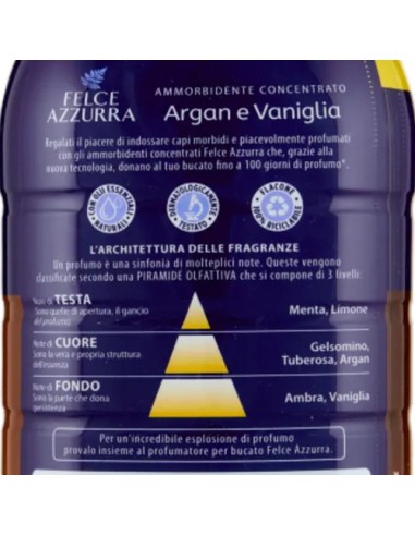 felce azzurra ammorbidente concentrato 45 lavaggi 900ml - argan e vaniglia: tuttocasashop.live: prodotti per bucato e tessuti