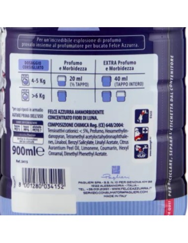 felce azzurra ammorbidente concentrato 45 lavaggi 900ml - fiori di luna: tuttocasashop.live: prodotti per bucato e tessuti