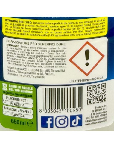 alba sgrassatore multiuso - 650ml - marsiglia - per sporco ostinato: tuttocasashop.live: pulizia e cura della casa