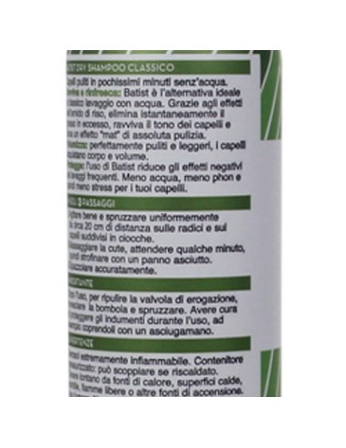 batist shampoo a secco spray - 75ml - formato mini da viaggio - travel size: tuttocasashop.live: igiene e cura della persona