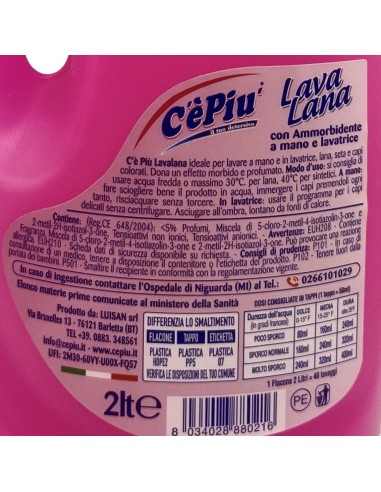ce' piu' lavalana - 2 litri - detersivo per lana e capi delicati: tuttocasashop.live: prodotti per bucato e tessuti