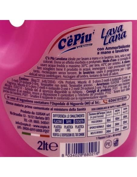 ce' piu' lavalana - 2 litri - detersivo per lana e capi delicati: tuttocasashop.live: prodotti per bucato e tessuti