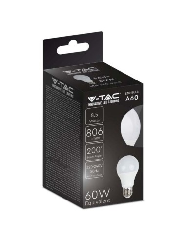 v-tac lampadina a led - goccia - e27 8.5w 6500k - luce fredda: tuttocasashop.live: altro - bazar