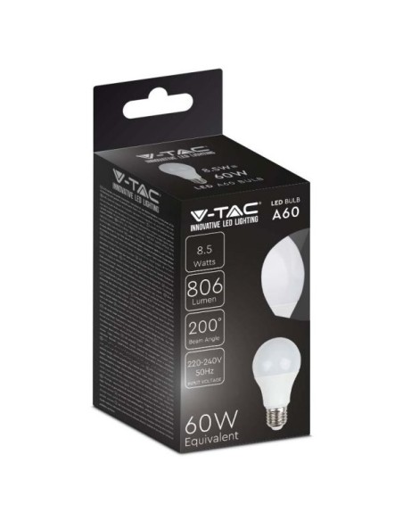 v-tac lampadina a led - goccia - e27 8.5w 6500k - luce fredda: tuttocasashop.live: altro - bazar