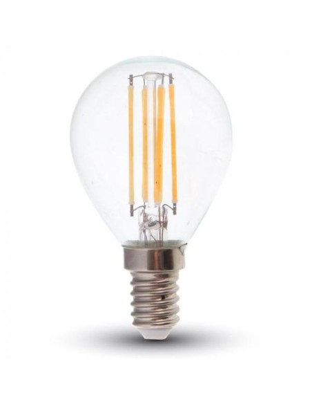 v-tac lampadina con filamento led - sfera - e14 6w 2700k - luce calda: tuttocasashop.live: altro - bazar