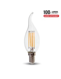 v-tac lampadina con filamento led - fiamma - e14 4w 2700k - luce calda: tuttocasashop.live: altro - bazar