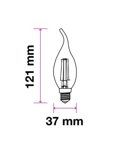 v-tac lampadina con filamento led - fiamma - e14 4w 2700k - luce calda: tuttocasashop.live: altro - bazar