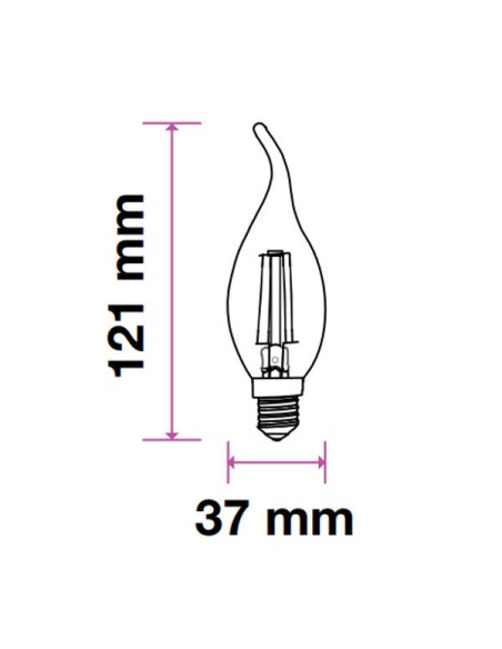 v-tac lampadina con filamento led - fiamma - e14 4w 2700k - luce calda: tuttocasashop.live: altro - bazar
