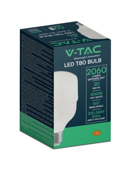 v-tac lampadina a led - miniglobo - e27 20w 4000k - luce naturale: tuttocasashop.live: altro - bazar