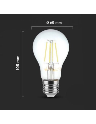 v-tac lampadina con filamento led - goccia - e27 6w 4000k - luce naturale: tuttocasashop.live: altro - bazar