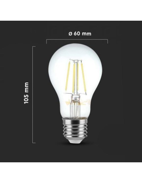 v-tac lampadina con filamento led - goccia - e27 10w 4000k - luce naturale: tuttocasashop.live: altro - bazar