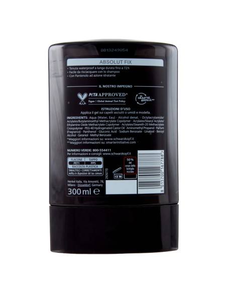 taft gel per capelli 300ml - 07 absolut fix - waterproof: tuttocasashop.live: igiene e cura della persona
