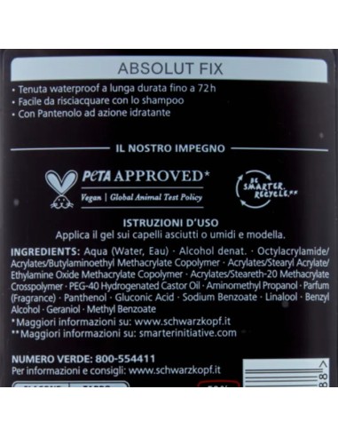 taft gel per capelli 300ml - 07 absolut fix - waterproof: tuttocasashop.live: igiene e cura della persona