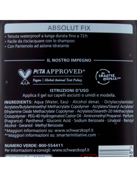 taft gel per capelli 300ml - 07 absolut fix - waterproof: tuttocasashop.live: igiene e cura della persona