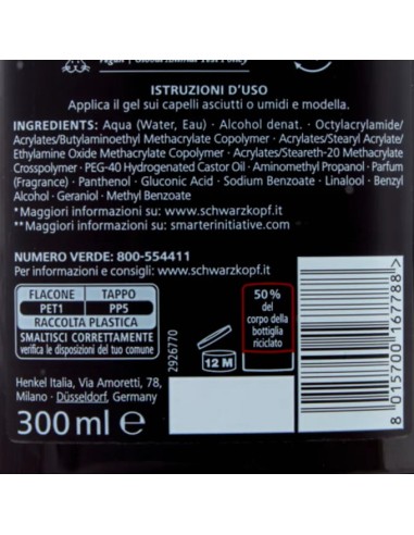 taft gel per capelli 300ml - 07 absolut fix - waterproof: tuttocasashop.live: igiene e cura della persona