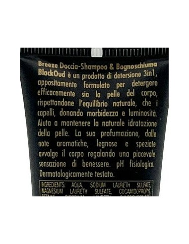 breeze doccia shampoo e bagnoschiuma mini 50ml - blackoud - formato viaggio: tuttocasashop.live: igiene e cura della persona